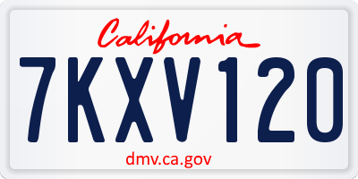 CA license plate 7KXV120