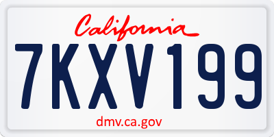 CA license plate 7KXV199