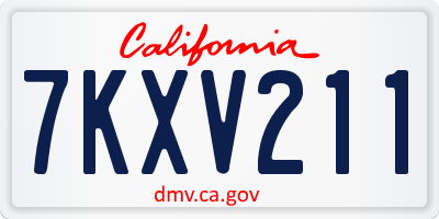 CA license plate 7KXV211