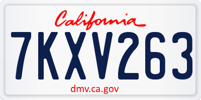 CA license plate 7KXV263