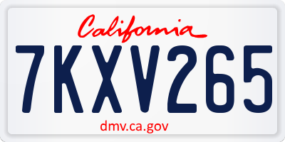 CA license plate 7KXV265