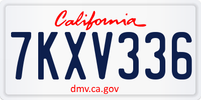CA license plate 7KXV336