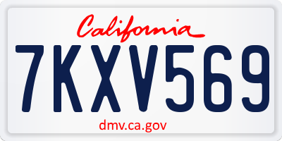 CA license plate 7KXV569