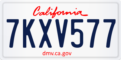 CA license plate 7KXV577