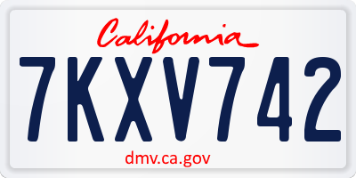 CA license plate 7KXV742