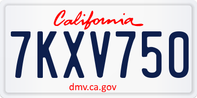 CA license plate 7KXV750