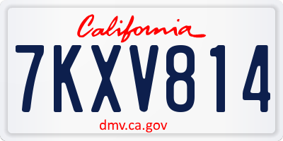 CA license plate 7KXV814