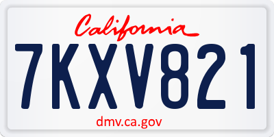 CA license plate 7KXV821