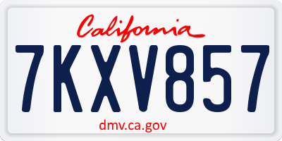 CA license plate 7KXV857