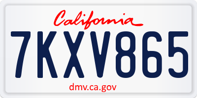 CA license plate 7KXV865