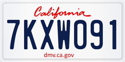 CA license plate 7KXW091