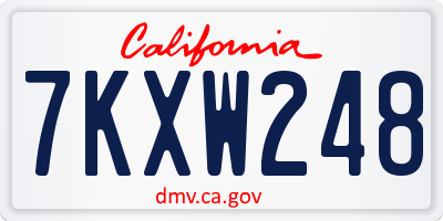 CA license plate 7KXW248