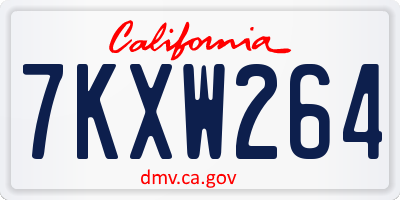 CA license plate 7KXW264