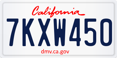 CA license plate 7KXW450