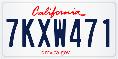 CA license plate 7KXW471