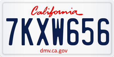 CA license plate 7KXW656