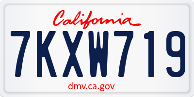 CA license plate 7KXW719