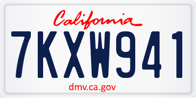 CA license plate 7KXW941
