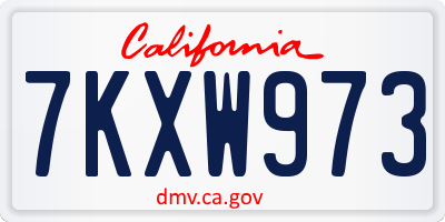 CA license plate 7KXW973