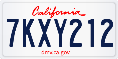 CA license plate 7KXY212