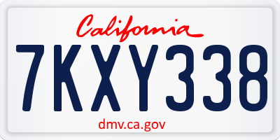 CA license plate 7KXY338