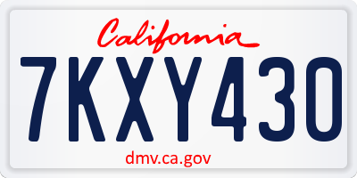 CA license plate 7KXY430