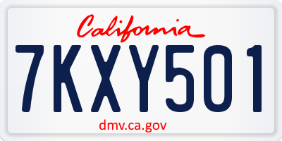 CA license plate 7KXY501