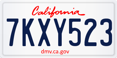 CA license plate 7KXY523