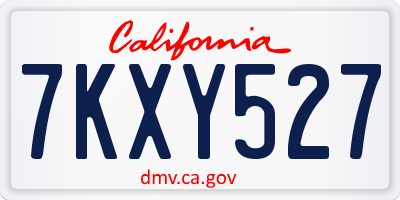 CA license plate 7KXY527