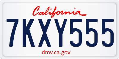 CA license plate 7KXY555