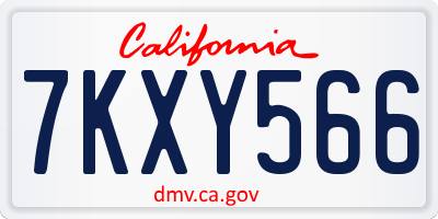 CA license plate 7KXY566