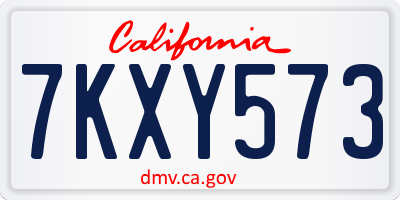 CA license plate 7KXY573