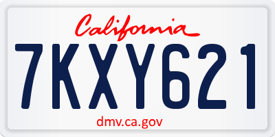 CA license plate 7KXY621