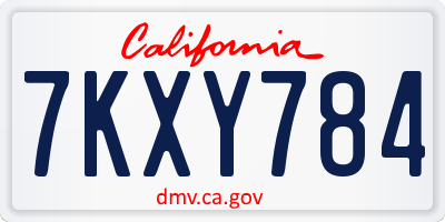CA license plate 7KXY784