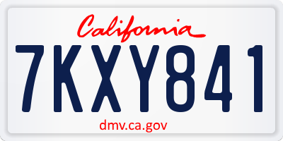CA license plate 7KXY841