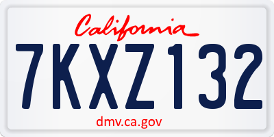 CA license plate 7KXZ132
