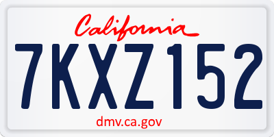 CA license plate 7KXZ152