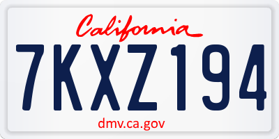 CA license plate 7KXZ194