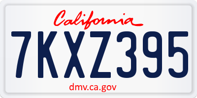 CA license plate 7KXZ395