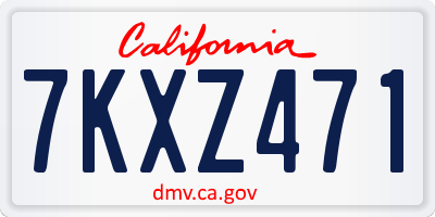 CA license plate 7KXZ471