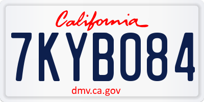 CA license plate 7KYB084