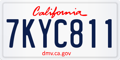 CA license plate 7KYC811