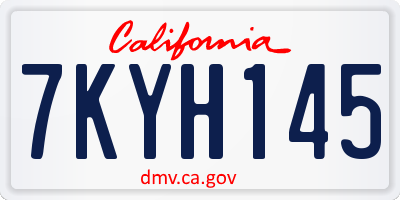 CA license plate 7KYH145