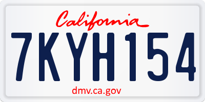 CA license plate 7KYH154
