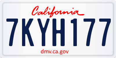 CA license plate 7KYH177