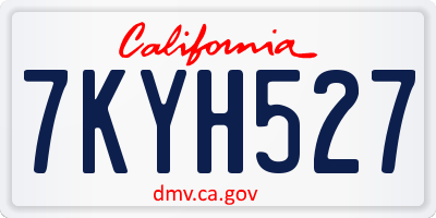 CA license plate 7KYH527