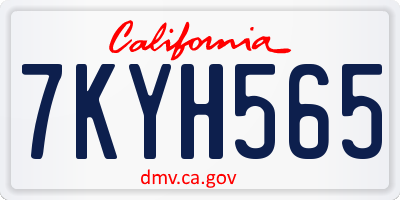 CA license plate 7KYH565