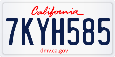 CA license plate 7KYH585