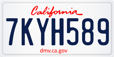 CA license plate 7KYH589