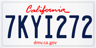 CA license plate 7KYI272